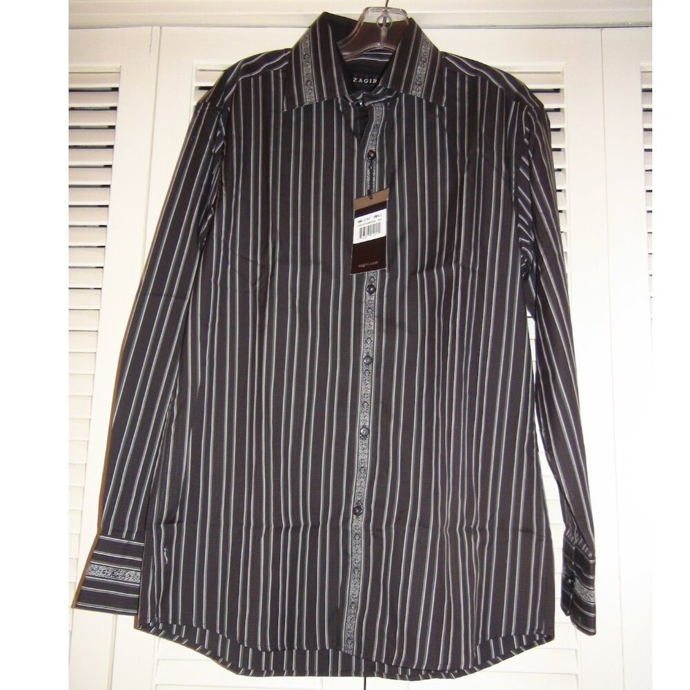 Zagiri When September Ends Striped Button Down Sports Shirt